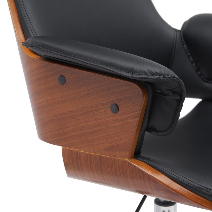3397701249584-Fauteuil de bureau HECTOR - Bois multiplis imitation noyer et polyuréthane noir-P_405154172_6-5