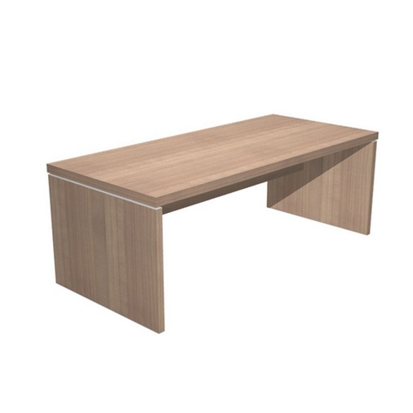 7331920002762-Bureau Manager FLORA - L210 x P90 cm - pieds panneaux - plateau imitation merisier arabis-P_405154389_1-0