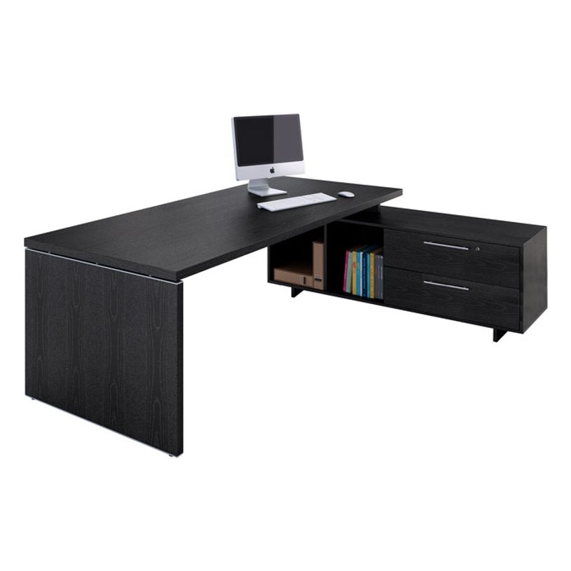 7331920002779-Bureau Manager FLORA - avec console retour réversible - L195 x P170 cm - pieds panneaux --P_405154390_1-0