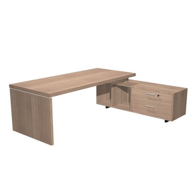 7331920002809-Bureau Manager FLORA - avec console retour réversible - L225 x P170 cm - pieds panneaux - pla-P_405154393_1-0