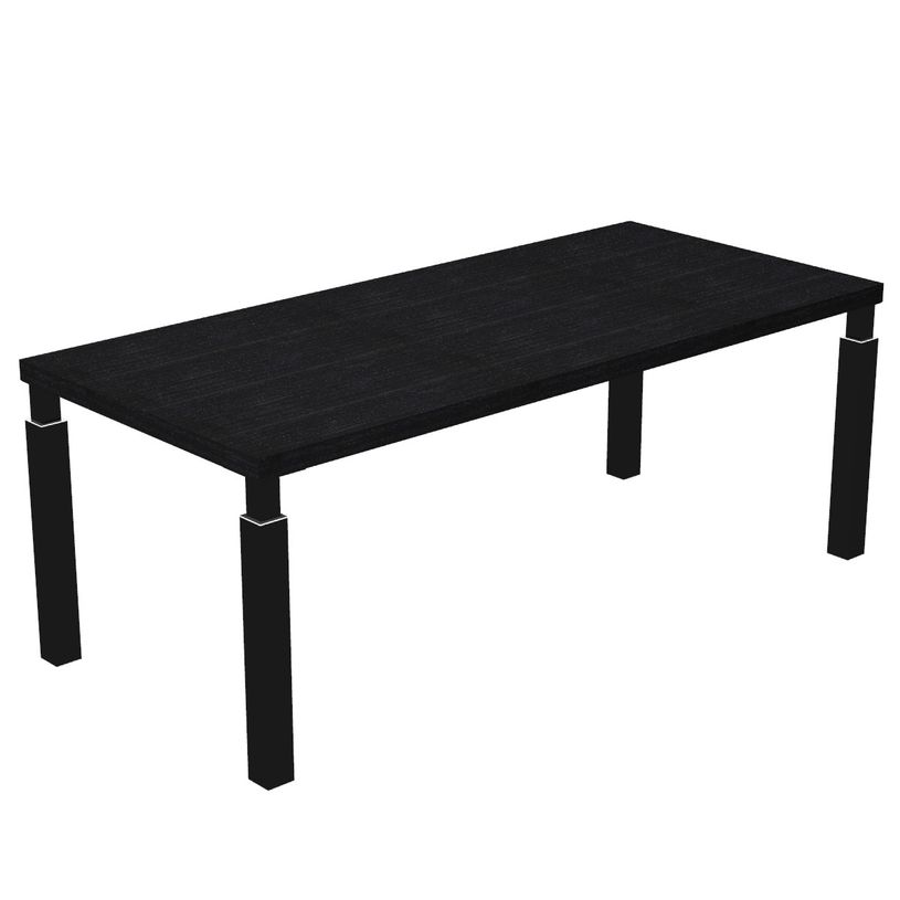 7331920002830-Bureau Manager FLORA - L180 x P90 cm - pieds en métal noir - plateau imitation frêne noi-P_405154396_1-0