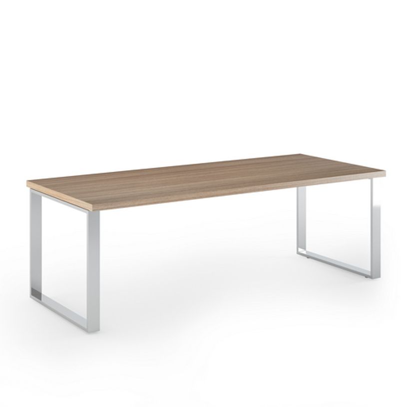 7331920002946-Bureau Manager FLORA - L180 x P90 cm - pieds cadre en métal effet chromé - plateau imita-P_405154417_1-0