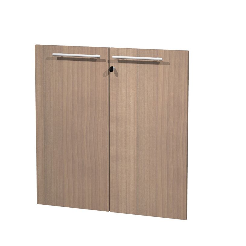 7331920003806-Jeu de 2 portes pleines - pour bibliothèque 2 étagères FLORA - L80 x H77 cm - imitation-P_405154447_1-0