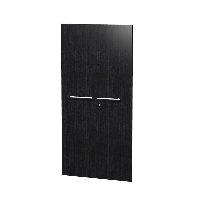 7331920003851-Jeu de 2 portes pleines - pour bibliothèque 4 étagères FLORA - L80 x H153,8 cm - imitat-P_405154452_1-0