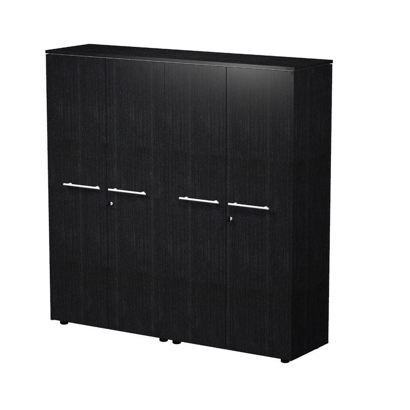 7331920003455-Bibliothèque haute double Flora - L162,8xP43xH158,2 cm - portes mélaminés - 6 étagère-P_405154484_1-0