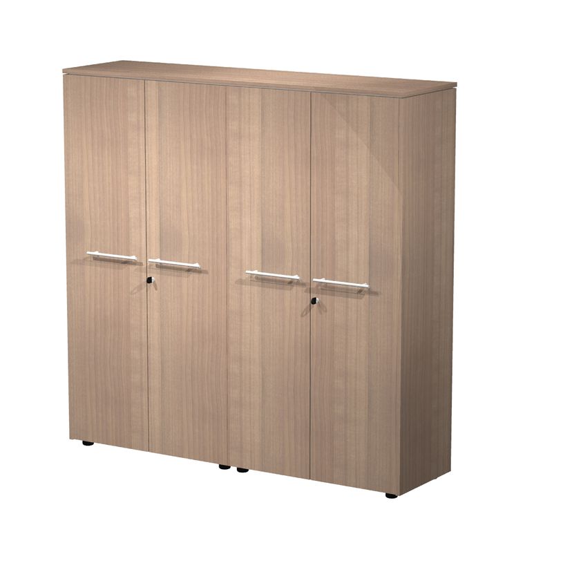 7331920003462-Bibliothèque haute double Flora - L162,8xP43xH158,2 cm - portes mélaminés - 6 étagère-P_405154485_1-0