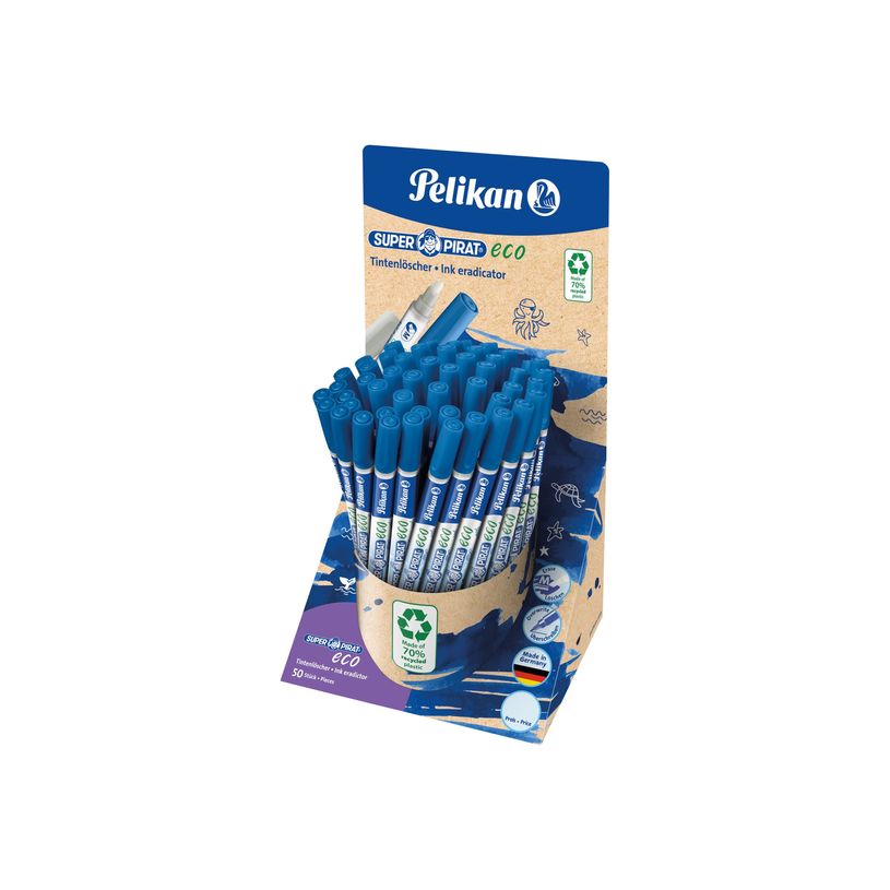 4012700822260-Pelikan Super Pirat Eco - stylo effaceur / de réécriture - bleu (pack de 50)-P_405154904_1-0