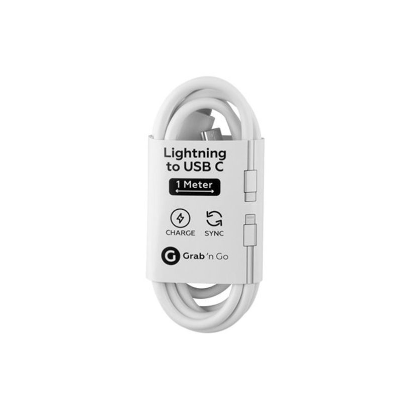 8718858430192-Grab 'n Go - Câble Lightning - Lightning mâle pour USB-C mâle - blanc-P_405154940_3-1