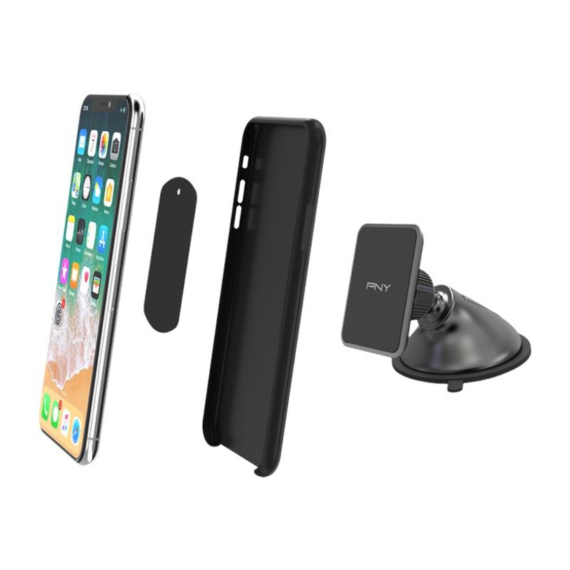 3536403376253-PNY - Support de voiture magnétique pour smartphone avec fixation à ventouse - noir-P_405155012_1-0