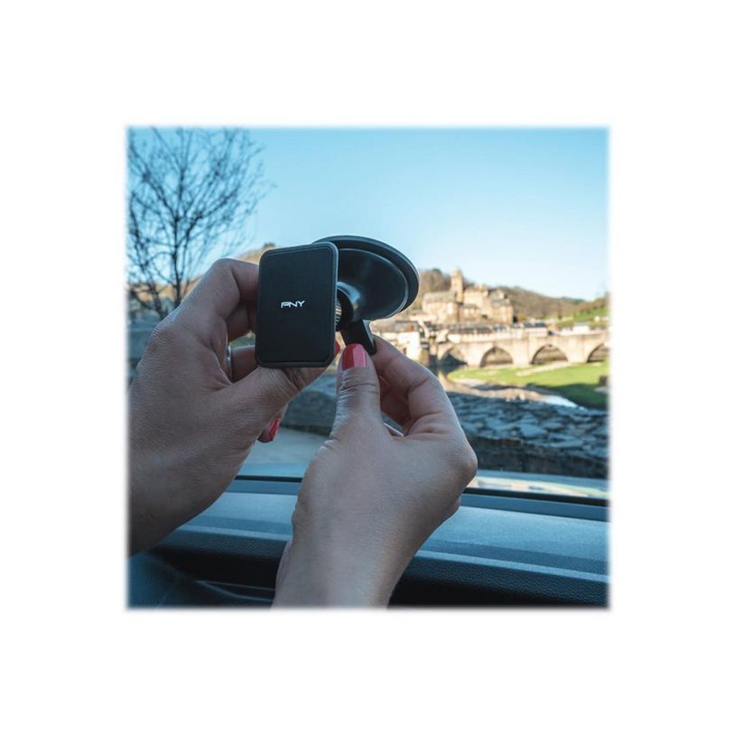 3536403376253-PNY - Support de voiture magnétique pour smartphone avec fixation à ventouse - noir-P_405155012_3-2