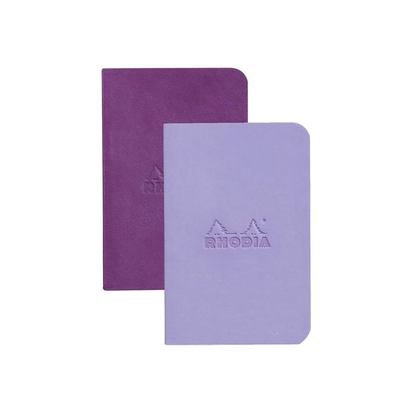 3037921172094-RHODIA Rhodiarama - 2 Carnets souples 7 x 10,5 cm - 64 pages - ligné - iris et violet-P_405155096_2-0