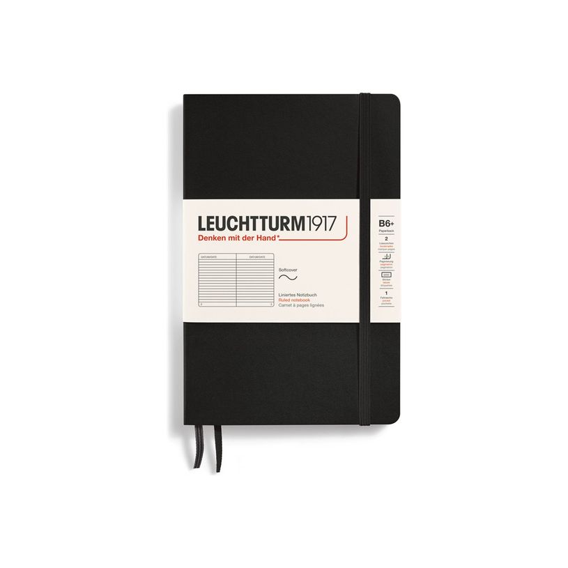 4004117538544-Leuchtturm1917 - Carnet de notes souple B6+ - ligné - noir-P_405155294_1-0
