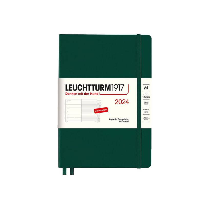4004117629112-Leuchtturm1917 - Agenda 1 semaine sur 2 pages et carnet - A5 -  vert sapin-P_405155311_1-0