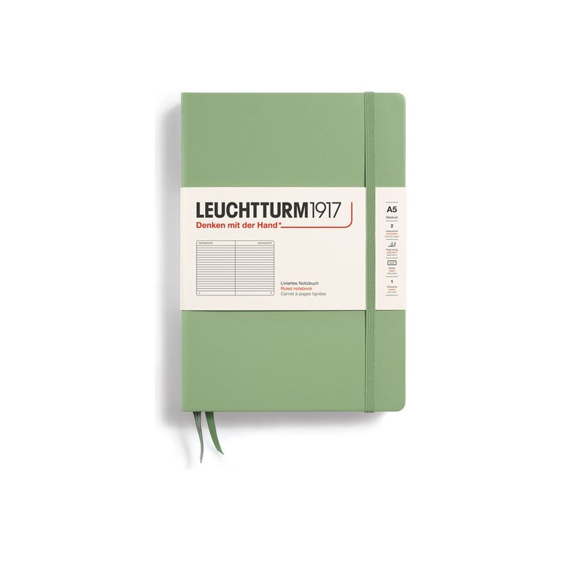 4004117569982-Leuchtturm1917 - Carnet de notes rigide A5 - ligné - vert sauge-P_405155324_1-0