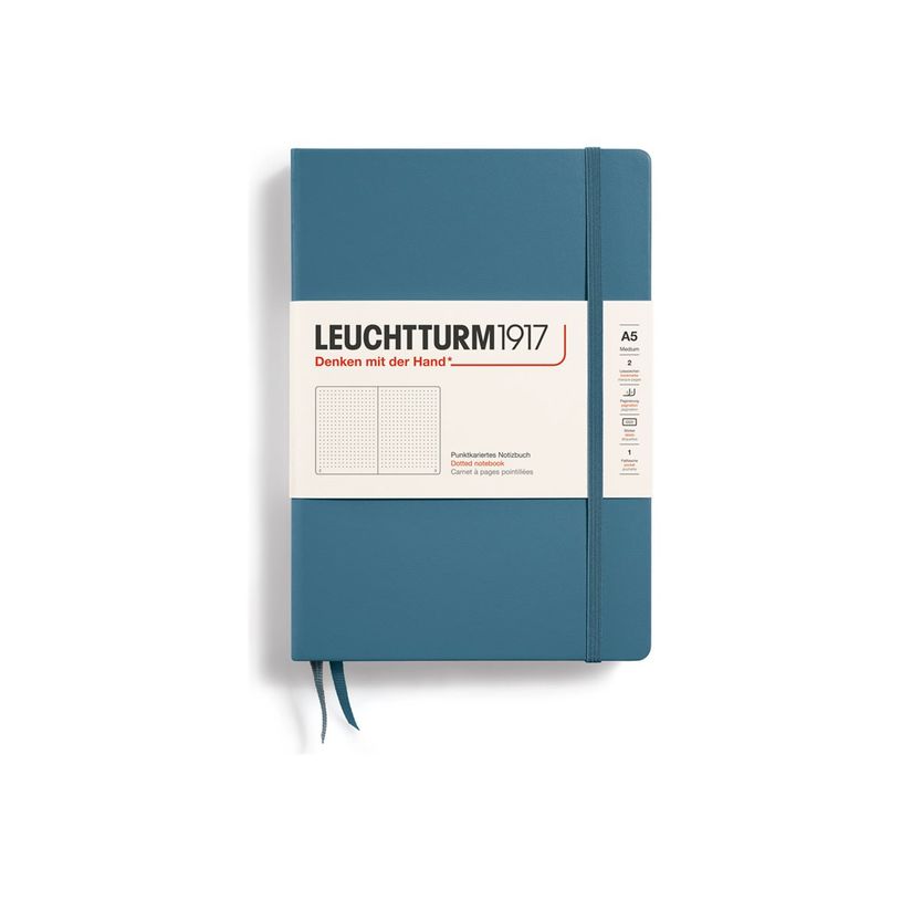 4004117587405-Leuchtturm1917 - Carnet de notes rigide A5 - pointillés - bleu acier-P_405155331_1-0
