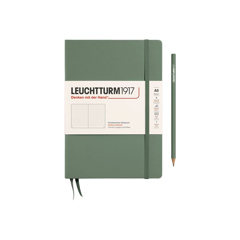 4004117609381-Leuchtturm1917 - Carnet de notes rigide A5 - pointillés - vert olive-P_405155338_1-0