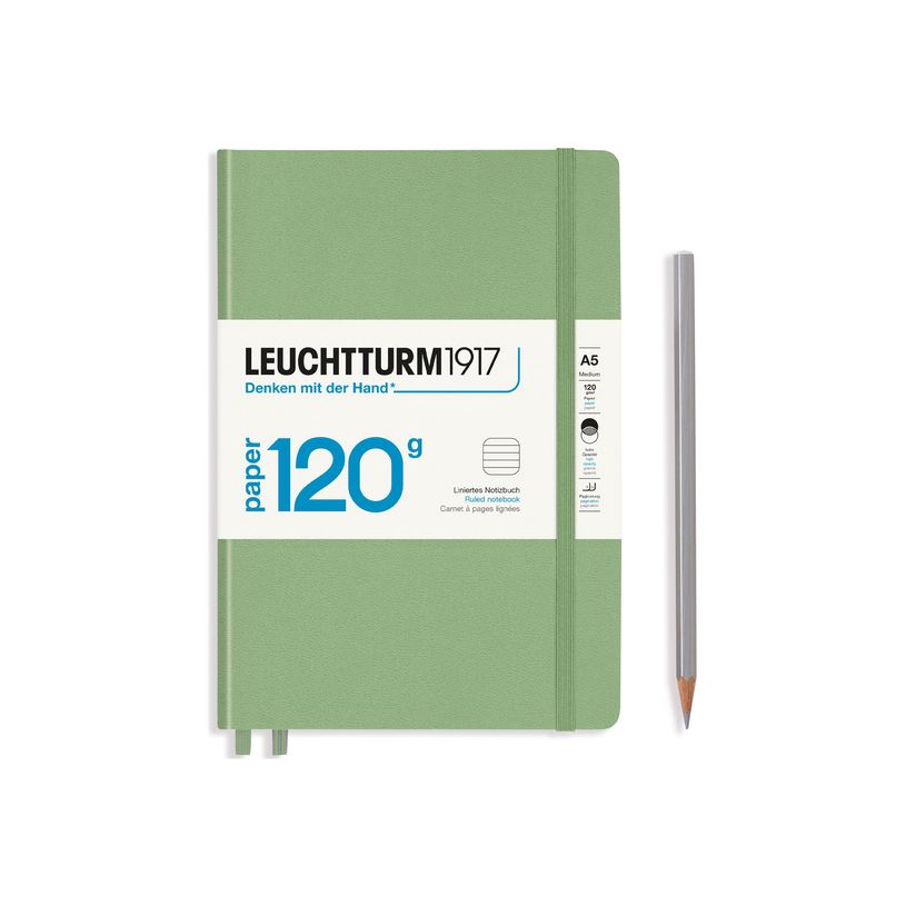 4004117589201-Leuchtturm1917 Edition 120 - Carnet de notes rigide A5 - ligné - vert sauge-P_405155363_1-0