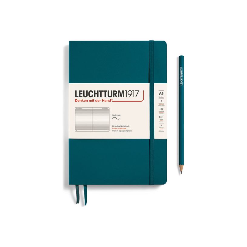4004117582912-Leuchtturm1917 - Carnet de notes souple A5 - ligné - bleu pétrole-P_405155368_1-0