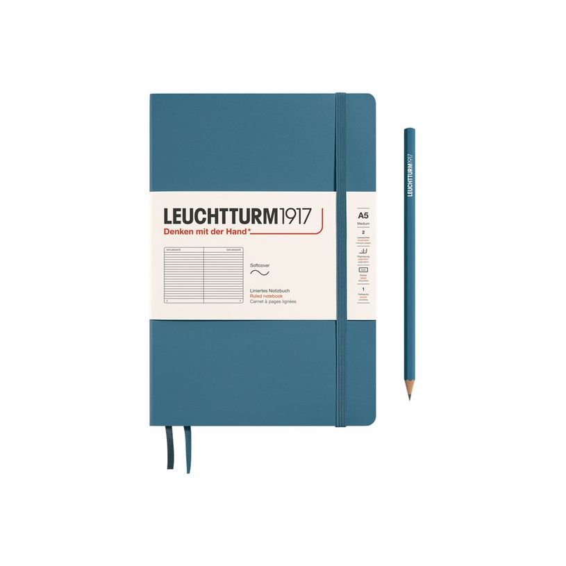 4004117588105-Leuchtturm1917 - Carnet de notes souple A5 - ligné - bleu acier-P_405155374_1-0