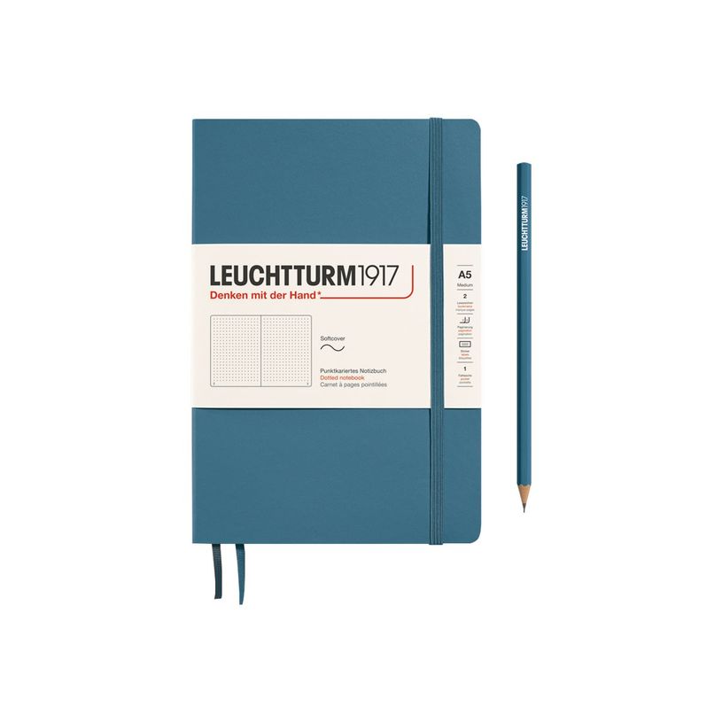 4004117588099-Leuchtturm1917 - Carnet de notes souple A5 - pointillés - bleu acier-P_405155382_1-0
