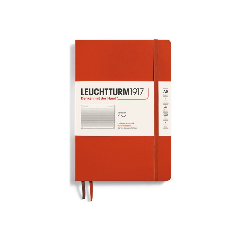 4004117626050-Leuchtturm1917 - Carnet de notes souple A5 - ligné - rouge-P_405155384_1-0