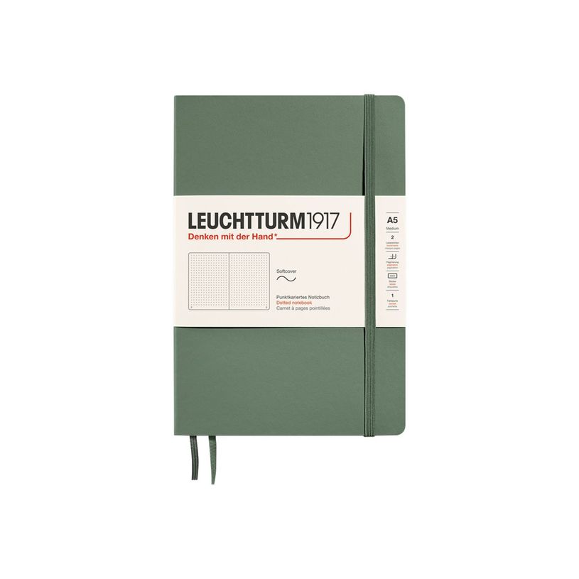 4004117609534-Leuchtturm1917 - Carnet de notes souple A5 - pointillés - vert olive-P_405155389_1-0