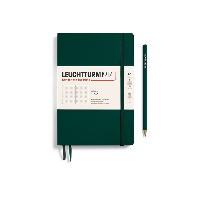 4004117626074-Leuchtturm1917 - Carnet de notes souple A5 - pointillés - vert sapin-P_405155407_1-0