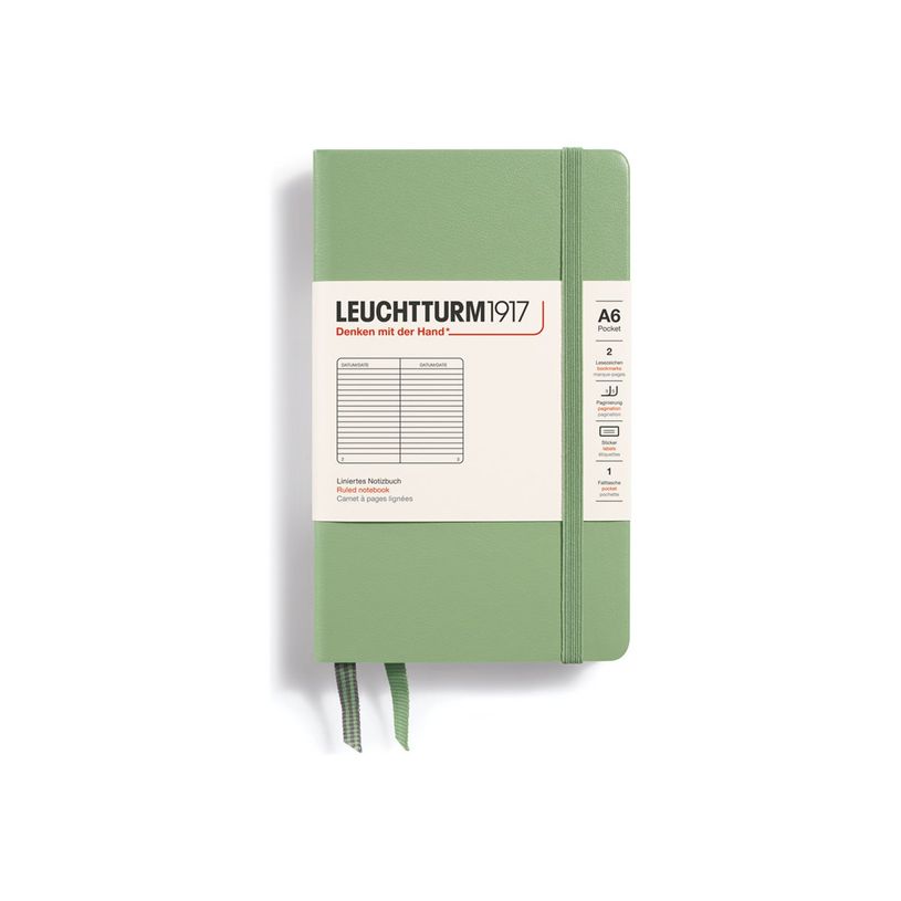 4004117593420-Leuchtturm1917 - Carnet de notes rigide A6 - ligné - vert sauge-P_405155426_1-0