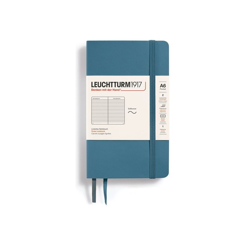 4004117610929-Leuchtturm1917 - Carnet de notes souple A6 - ligné - bleu acier-P_405155446_1-0