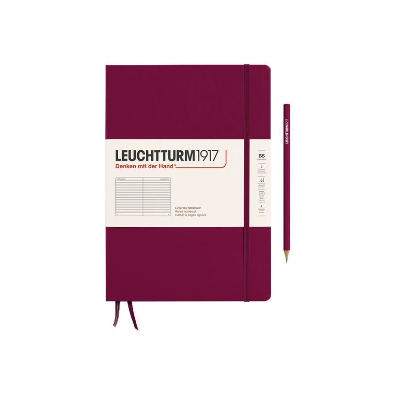 4004117615979-Leuchtturm1917 - Carnet de notes rigide - composition B5 - ligné - bordeaux-P_405155474_1-0