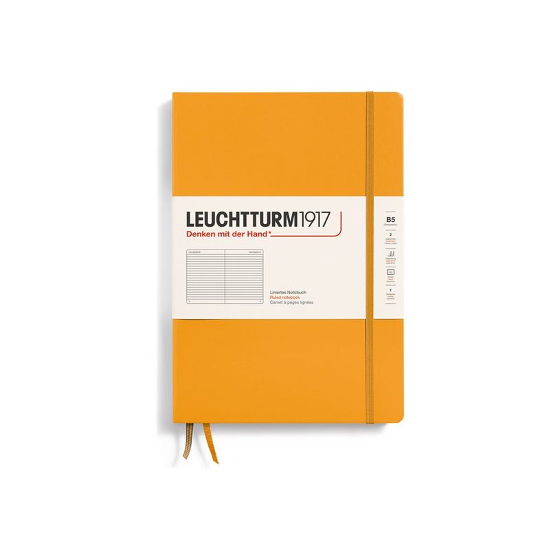 4004117616006-Leuchtturm1917 - Carnet de notes rigide - composition B5 - ligné - orange-P_405155477_1-0