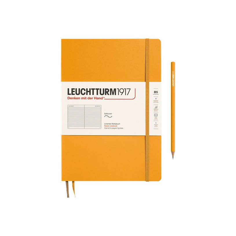 4004117610776-Leuchtturm1917 - Carnet de notes souple - composition B5 - ligné - orange-P_405155493_1-0