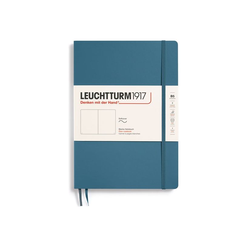 4004117610783-Leuchtturm1917 - Carnet de notes souple - composition B5 - uni - bleu acier-P_405155502_1-0