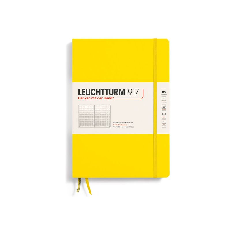 4004117616020-Leuchtturm1917 - Carnet de notes rigide - composition B5 - pointillés - jaune citron-P_405155714_1-0