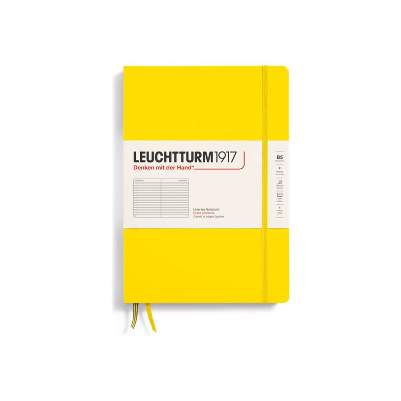 4004117616037-Leuchtturm1917 - Carnet de notes rigide - composition B5 - ligné - jaune citron-P_405155715_1-0