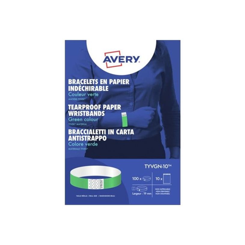 5014702147531-Avery - 100 Étiquettes pour bracelet - 19 x 256 mm - vert fluo-P_405155846_3-0
