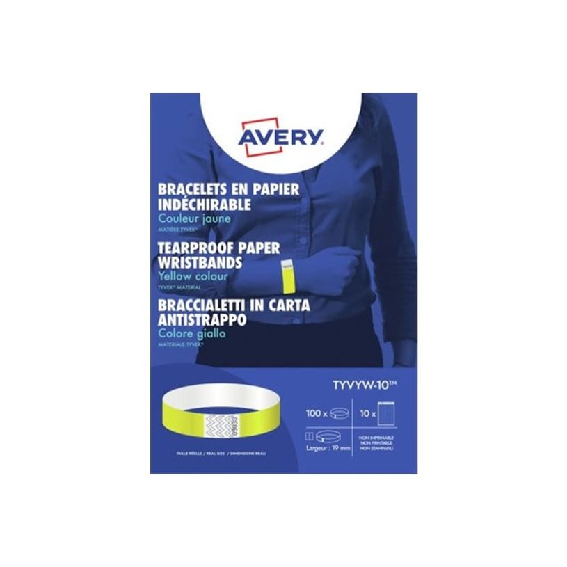 5014702147548-Avery - 100 Étiquettes pour bracelet - 19 x 256 mm - jaune fluo-P_405155847_1-0
