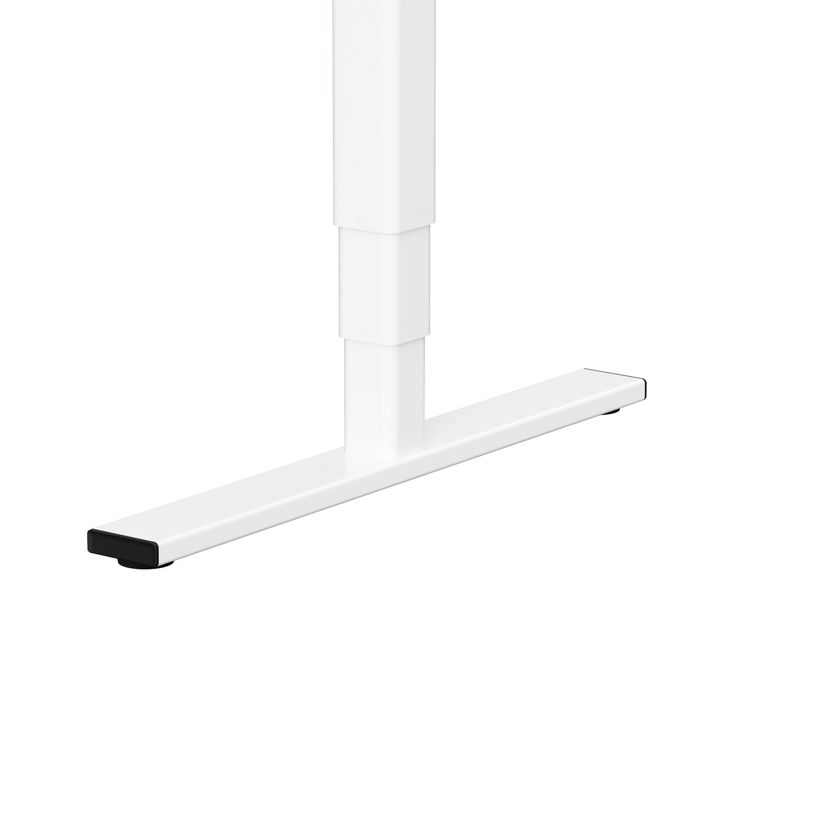 3760350286116-Bureau électrique VICTOR - L200x80cm - Pieds blancs - plateau chêne massif-P_405156030_3-2