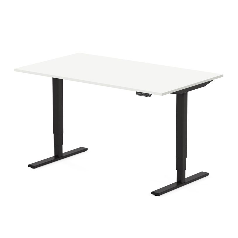 3760350285607-Bureau électrique VICTOR - L180x80cm - Pieds noirs - plateau blanc laqué-P_405156058_1-0