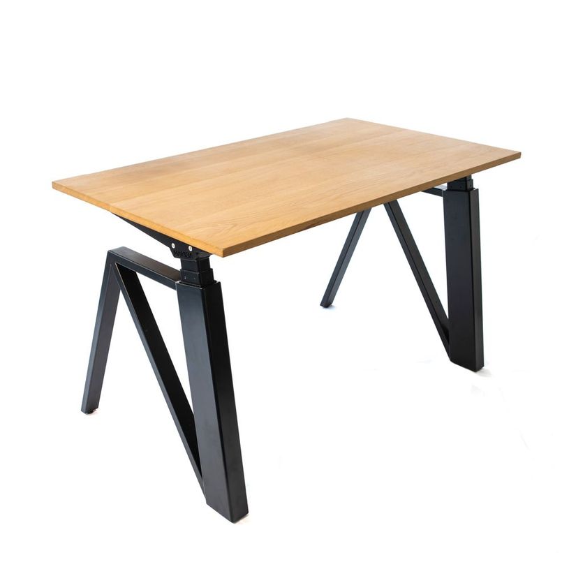 3760350283122-Bureau électrique THEODORE - L180x80cm - Pieds noir - plateau chêne de fil-P_405156136_3-2