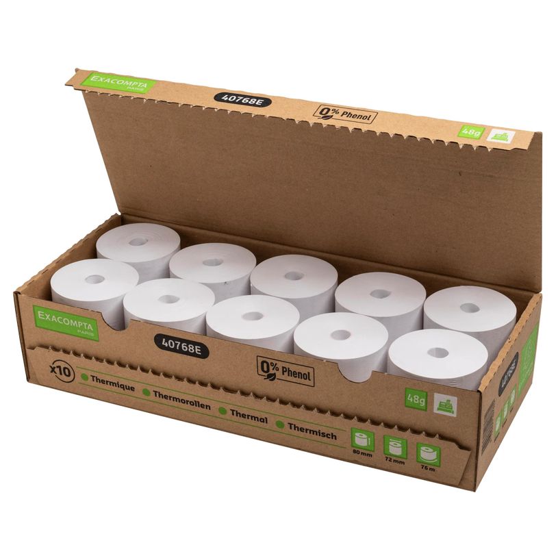 3130631407682-Exacompta - 10 Bobines thermiques - rouleaux caisses - 80 x 72 mm x 76 m - sans phénol et-P_405156642_6-0