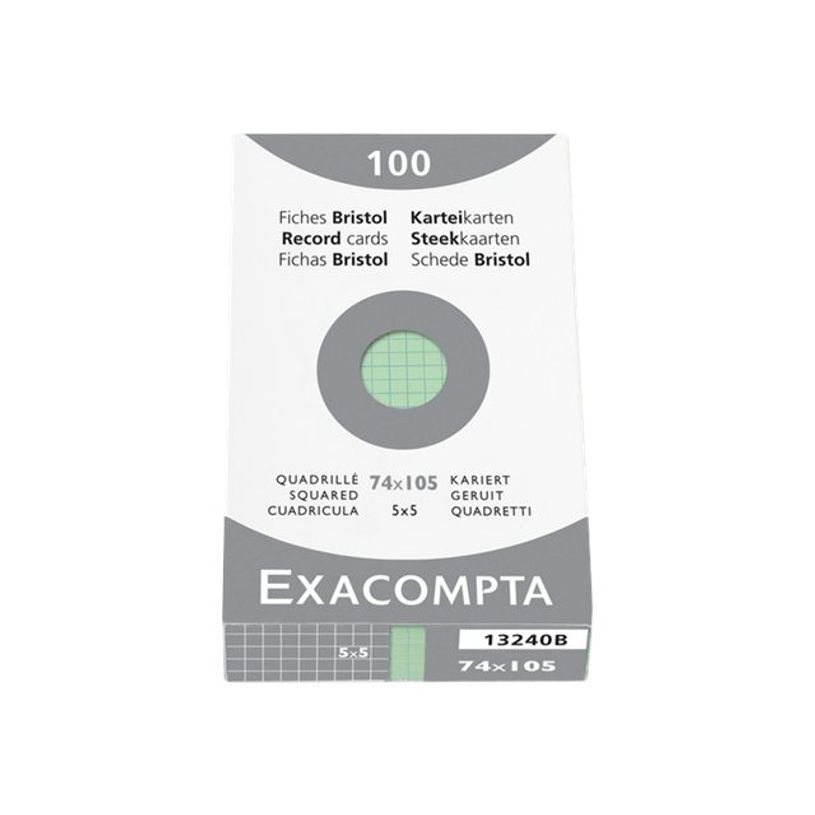 3130630132400-Exacompta - Pack de 100 Fiches Bristol - A7 - petits carreaux - vert-P_405156708_2-0