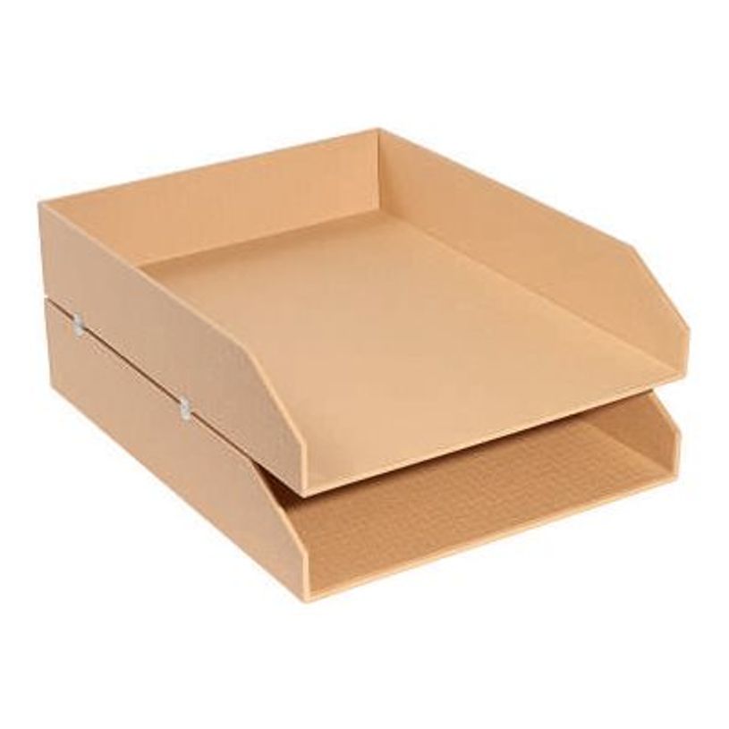 3130630146025-Exacompta OfficeByMe - Lot de 2 corbeilles à courrier - pour A4+ - beige-P_405156889_1-0