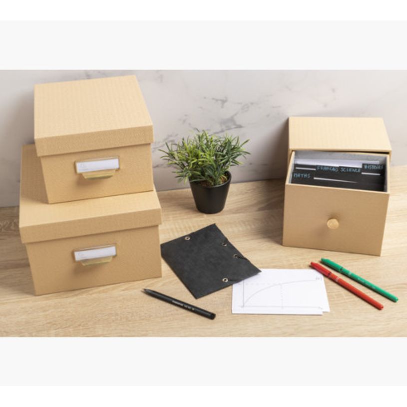 3130630786023-Exacompta OfficeByMe - Boîte à photos/fiches A6 - 1 tiroir - 4 intercalaires - beige-P_405156895_4-3