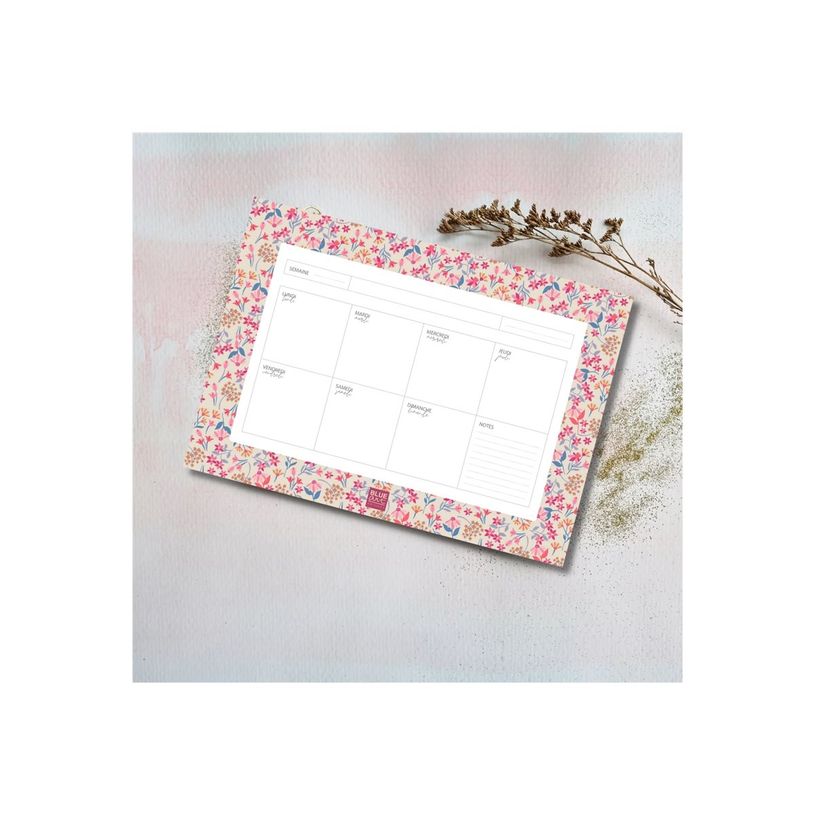 3700368758595-Blue Art Mr & Mrs Clynk Lila - Agenda 1 semaine sur 2 pages - 19 x 27 cm - jardin fleuri-P_405157330_1-1