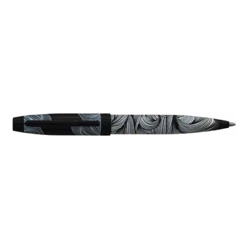 3219918252792-Enzo Varini Taormina Carena - Mini stylo à bille acier blanc motif noir-P_405157358_1-0