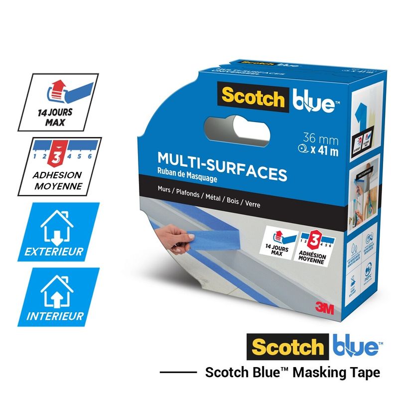 4064035070335-Scotch blue - Ruban de masquage Multi Surfaces - 36 mm x 41 m - 1 Rouleau/Emballage-P_405157899_1-0