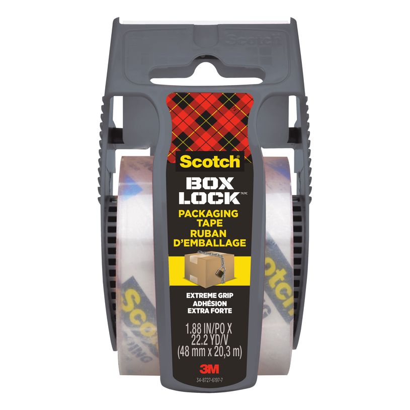 0638060856406- Ruban d’emballage Scotch® Box Lock™ 195-EF, 48 mm x 20,3 m, 1 rouleau avec dévidoir-P_405157900_1-0