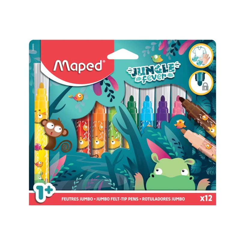 3154148469001-Maped Jungle Fever - 12 Feutres JUMBO en pochette carton-P_405157904_1-3