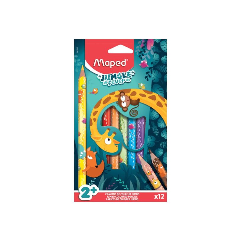 3154148637004-Maped Jungle Fever - 12 Crayons de couleur JUMBO en pochette carton (35% de matériaux rec-P_405157905_1-4